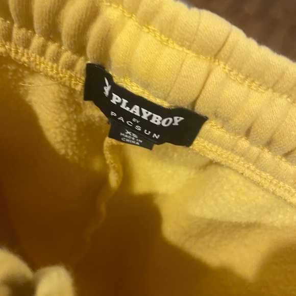 yellow playboy sweatpants